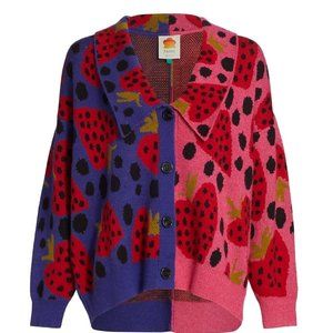 Farm Rio Berry Cardigan  Sweater HTF RARE
